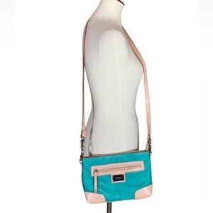 Tignanello turquoise pebbled leather crossbody bag